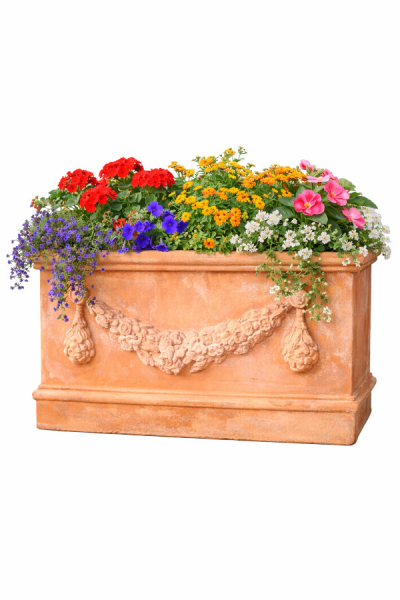 Bac à fleurs rustique en terre cuite Impruneta – forme classique et qualité toscane